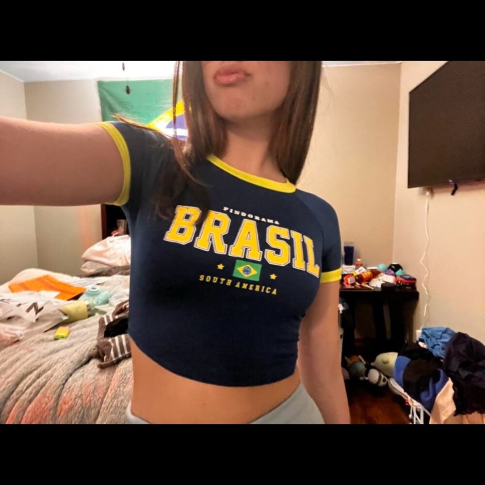 Brazil Baby tee size small crop top